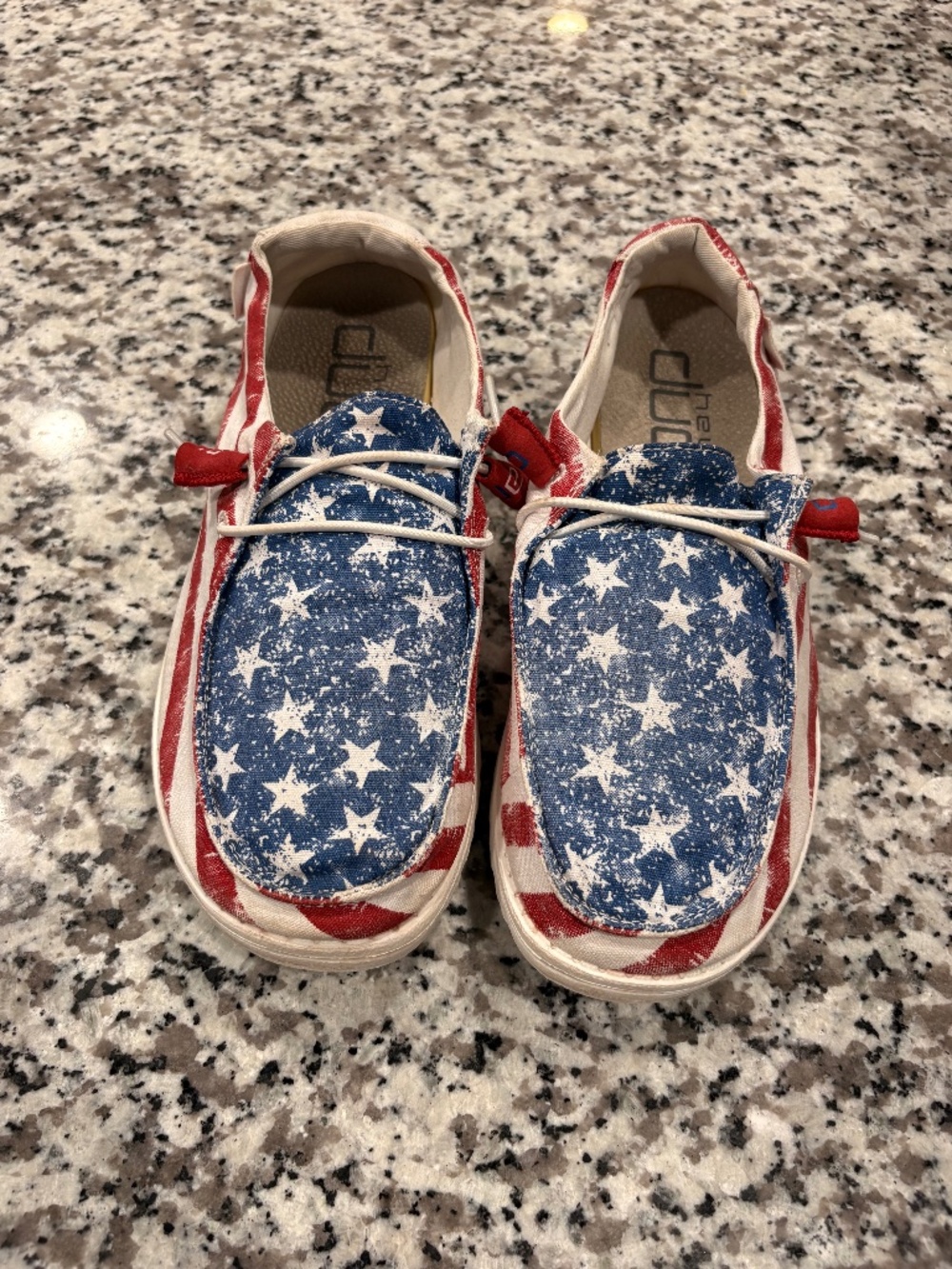 HEYDUDE Wendy Star Spangled Women's Size 9 Patriotic American Flag Slip-On Shoes